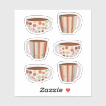 Motif de cercle chaud sur des tasses de café