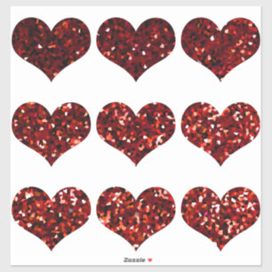 Sticker Motif de coeur de gloire rouge Parties scintillant