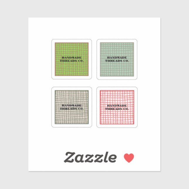 Sticker Motif de contrôle coloré artisanal vêtements d'aff (Feuille)