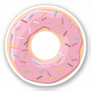 Sticker Motif de Donuts Colorés Rétro pour une Fête Amusan