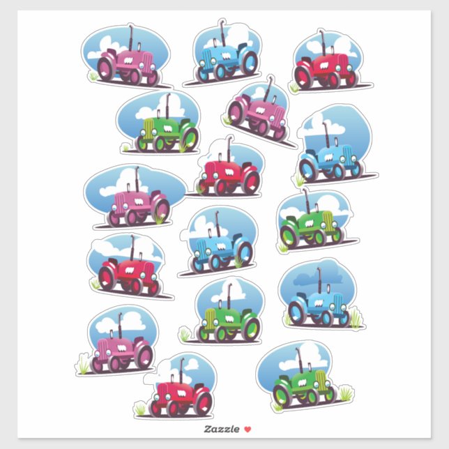 Sticker Motif de tracteur (Feuille)