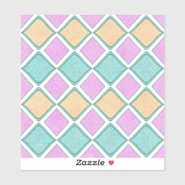 Sticker Motif diamant prisme Harlequin pastel (Feuille)
