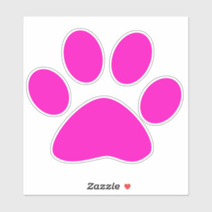 Sticker Motif Empreintes de Patte Rose Chaud Personnalisé 
