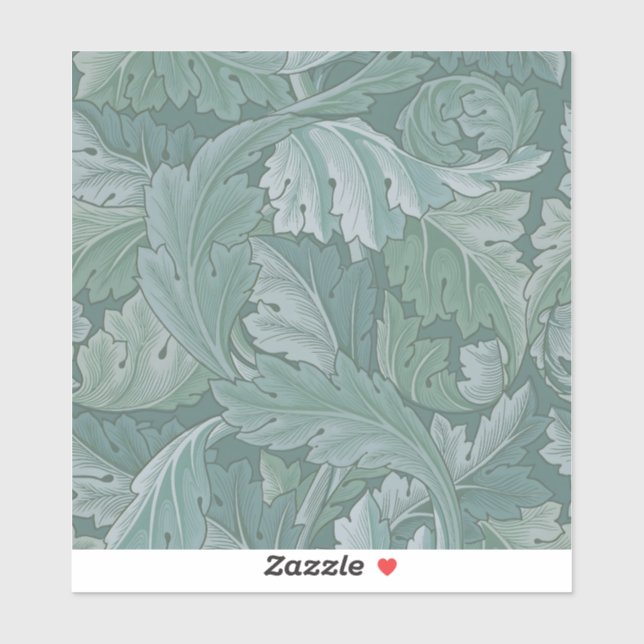 Sticker Motif feuille d'acanthe bleu sarcelle de William M (Feuille)