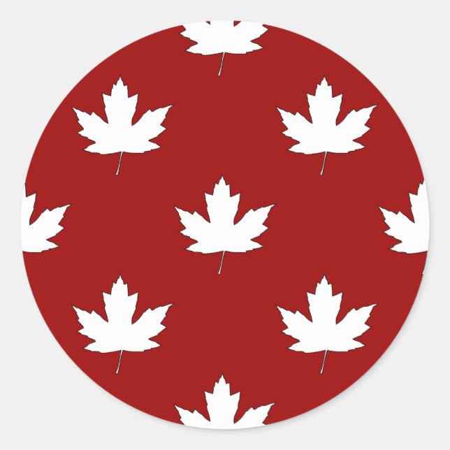 Sticker Motif feuille d'érable blanche Fête du Can (Devant)