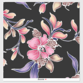 Sticker Motif floral Taille de feuille : 8" x 8" Feuille