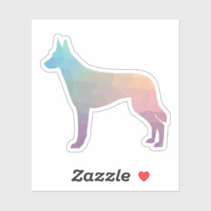 Sticker Motif géométrique belge Malinois Silhouette Pas