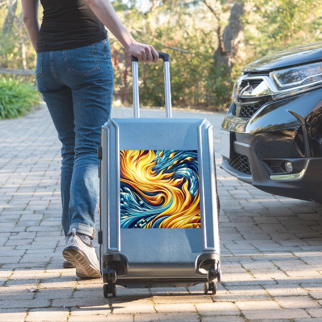 Sticker Motif géométrique de glace de feu jaune (Valise Insitu)