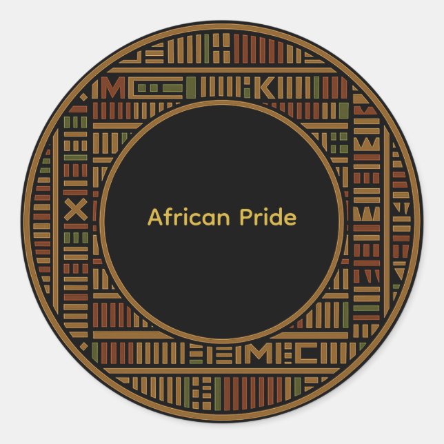 Sticker Motif Kente en or africain (Devant)