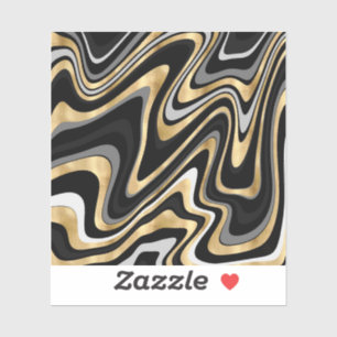 Sticker Motif noir Abstrait  gris or