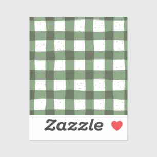 Sticker Motif plaid vert olive naturel scrapbooking