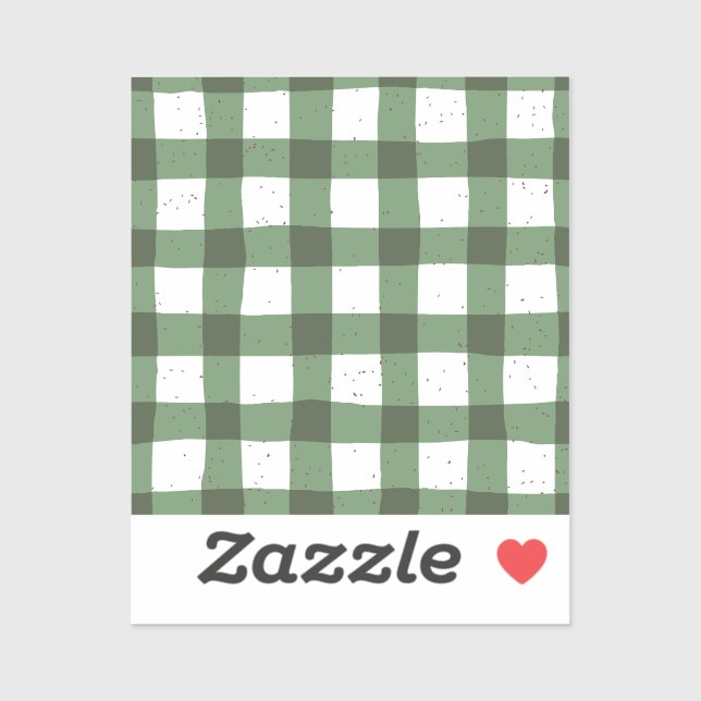 Sticker Motif plaid vert olive naturel scrapbooking (Feuille)