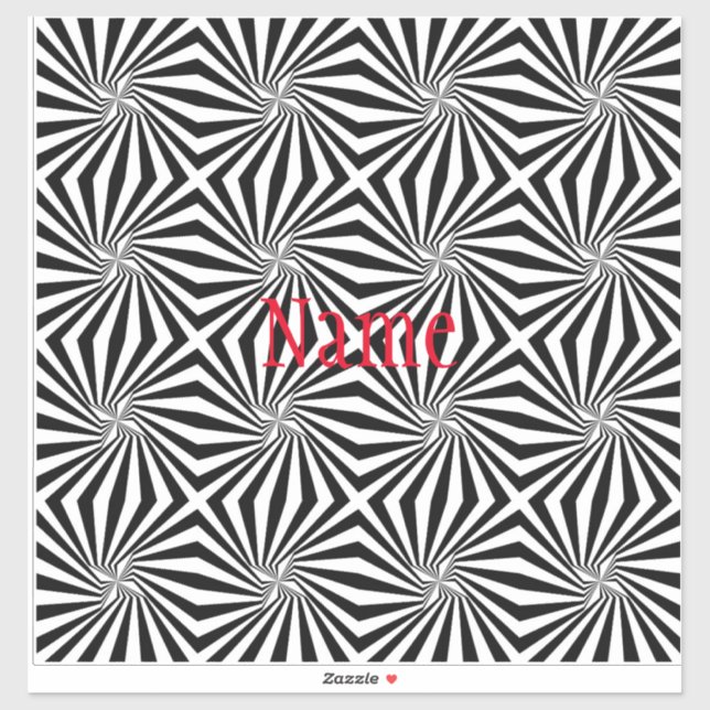 Sticker Motif rayonnant noir blanc Thunder_Cove (Feuille)
