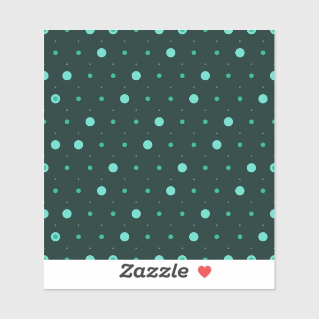 Sticker Motif sans couture à pois sarcelle (Feuille)