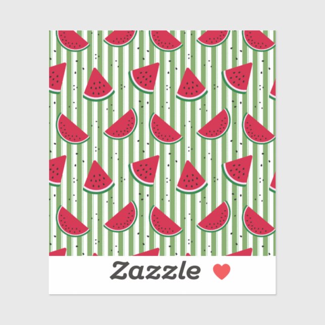 Sticker Motif sans couture à rayures de pastèque (Feuille)