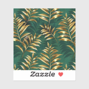 Sticker Motif sans couture avec fougères dorées