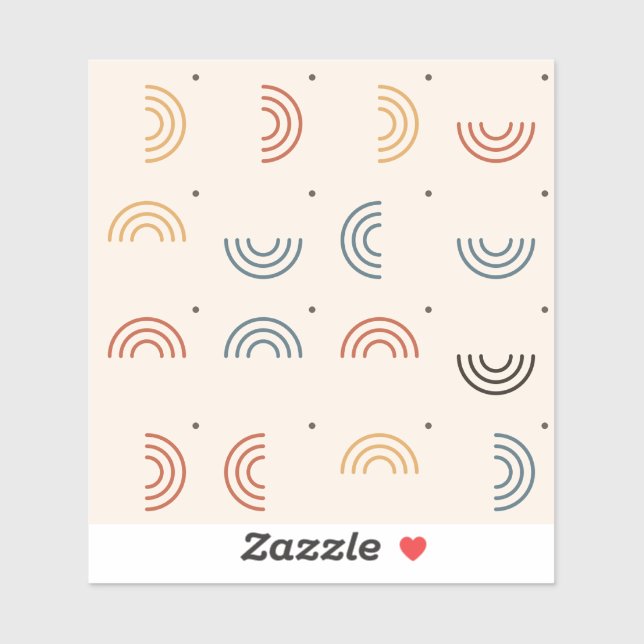 Sticker Motif sans couture d'arche de Boho Rainbow (Feuille)