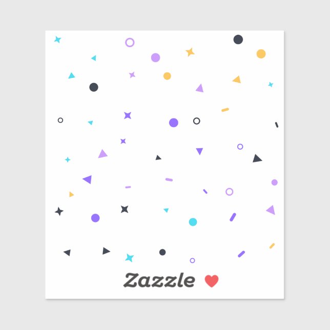 Sticker Motif sans couture de confettis de Memphis (Feuille)