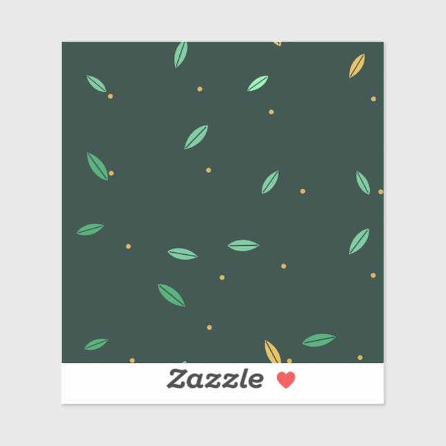 Sticker Motif sans couture de feuilles botaniques vert fon (Feuille)