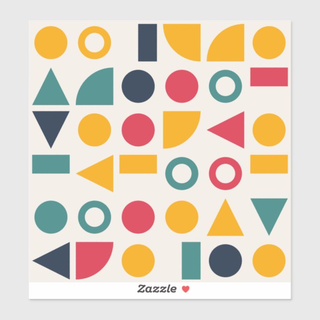 Sticker Motif sans couture de formes géométriques Bauhaus (Feuille)