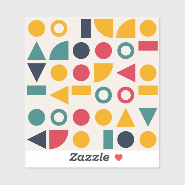 Sticker Motif sans couture de formes géométriques Bauhaus (Feuille)