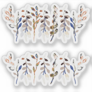Sticker Motifs d'aquarelle des baies feuilles