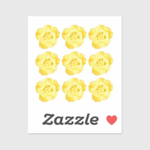 Sticker Motifs Floraux Rose Jaune Coloré Lumineux Tendance