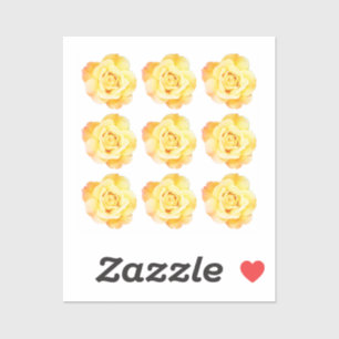 Sticker Motifs floraux Rose jaune Coloré Ombre brillant