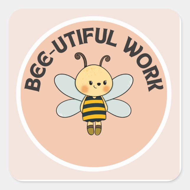 Sticker motivationnel-Bee-util travail-Sticker mig (Devant)