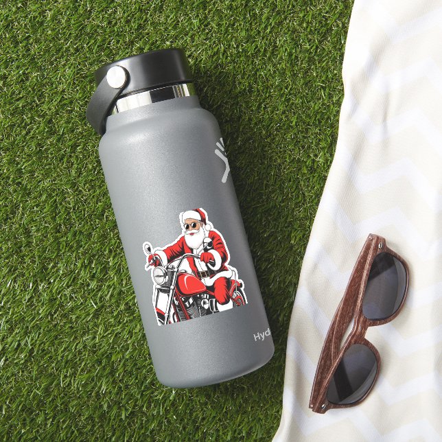 Sticker Moto à cheval père Noël (HydroFlask Insitu)