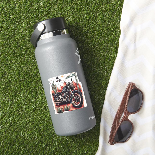 Sticker Moto dans le désert Cactus Western Set (HydroFlask Insitu)