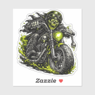 Sticker Motocyclette de motard zombie