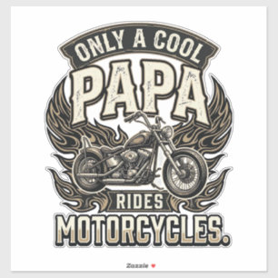 Sticker Motocycliste Vintage Cool Papa
