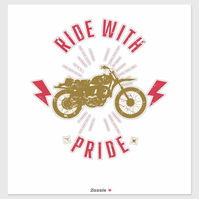 Sticker Motorcyclist Proud Biker Motorbike (Feuille)
