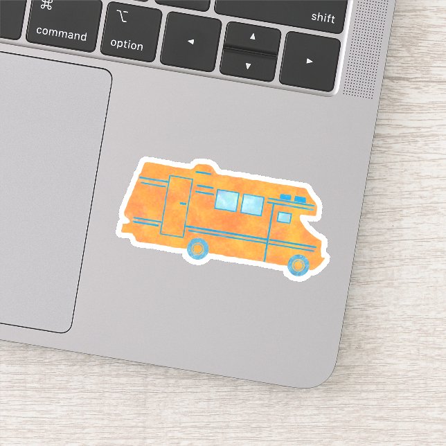Sticker Motorhome RV Camper Travel Van Cute Orange Paint (Détail)