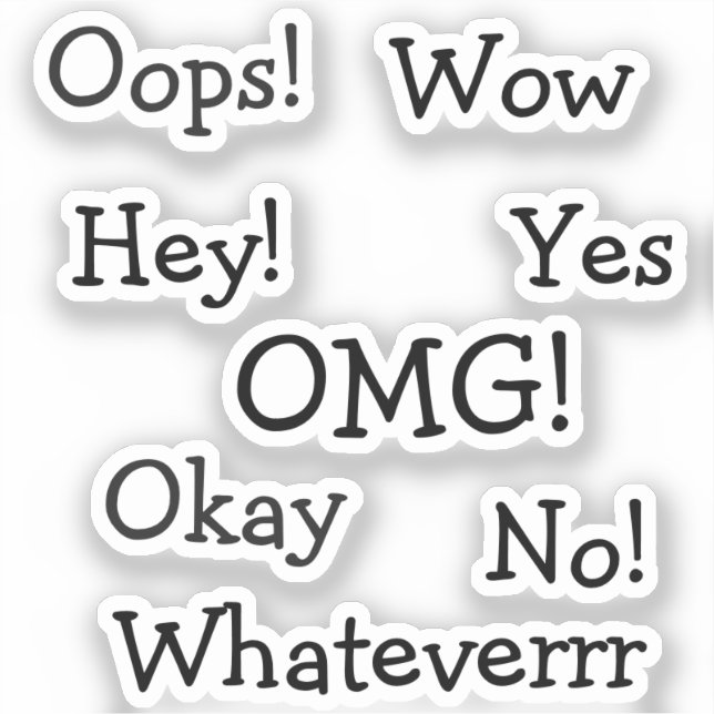 Sticker Mots de réaction de bande dessinée | Typographie m (Recto)