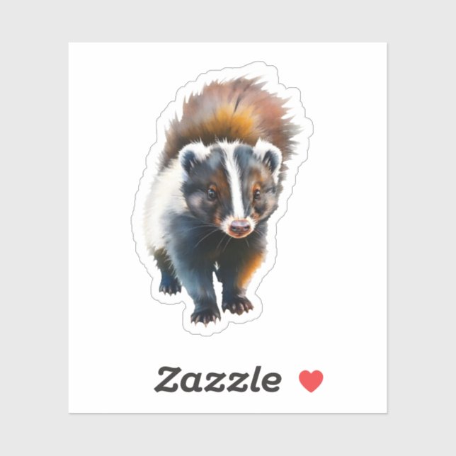 Sticker Mouffette mignonne (Feuille)