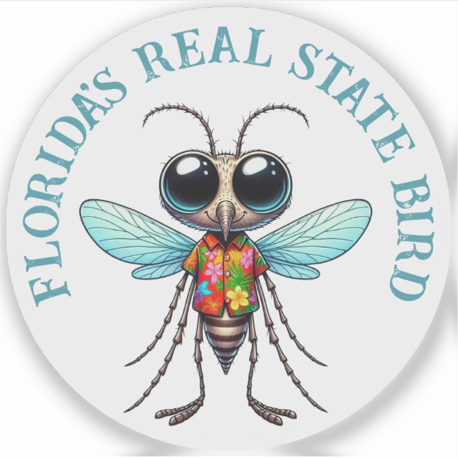 Sticker Moustique en chemise tropicale (Devant)