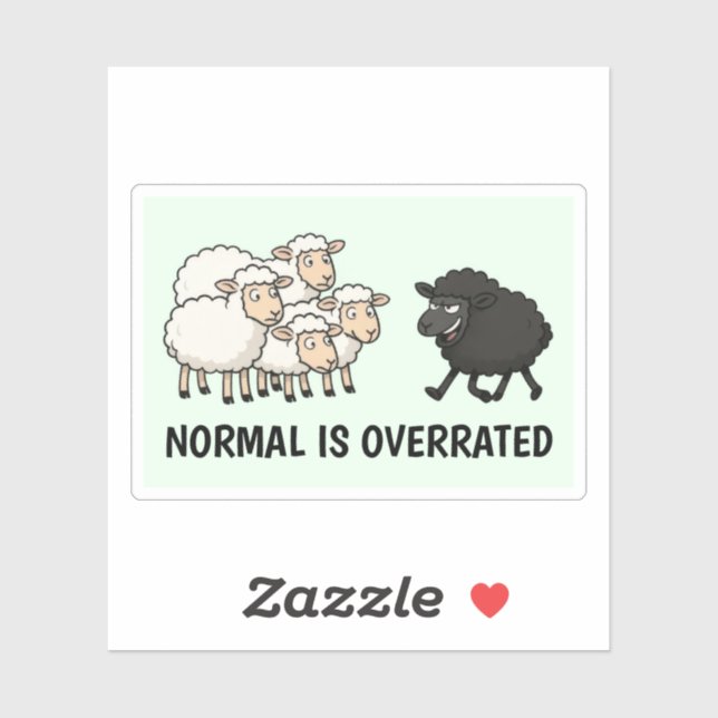 Sticker Mouton noir et blanc (Feuille)