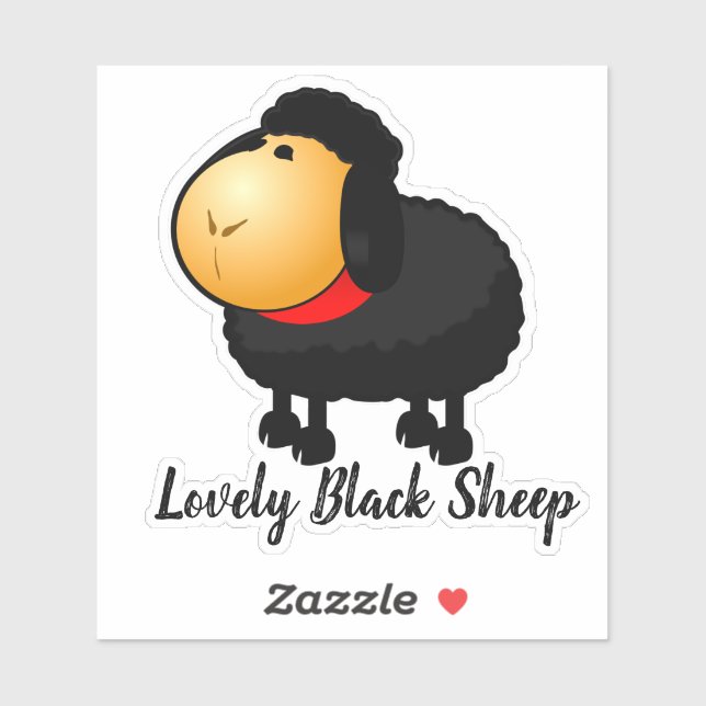 Sticker Mouton Noir Lovely & Lovely (Feuille)
