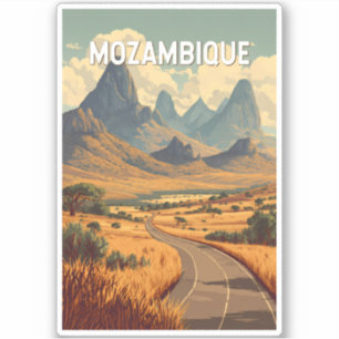 Sticker Mozambique Illustration Voyage Art Vintage