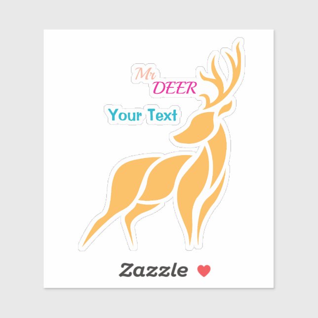 Sticker Mr. Deer Graphic – Rustic Woodland Style (Feuille)