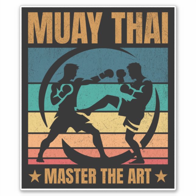 Sticker Muay Thai Master The Art Boxer Boxer Praticien (Devant)