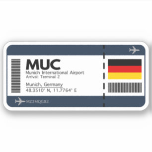 Sticker MUC Munich Airport Boarding Pass - Voyage