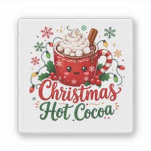 Sticker Mug de Chocolat Chaud de Noël Mignon