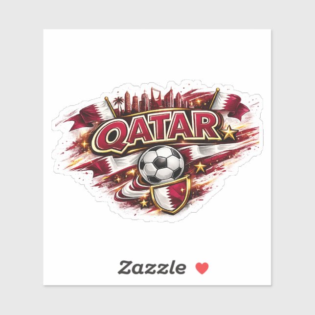 Sticker Mug pour supporter de football qatari | Supporter  (Feuille)