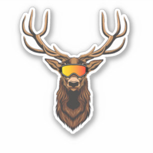 Sticker Mullet Deer, chasse aux cerfs