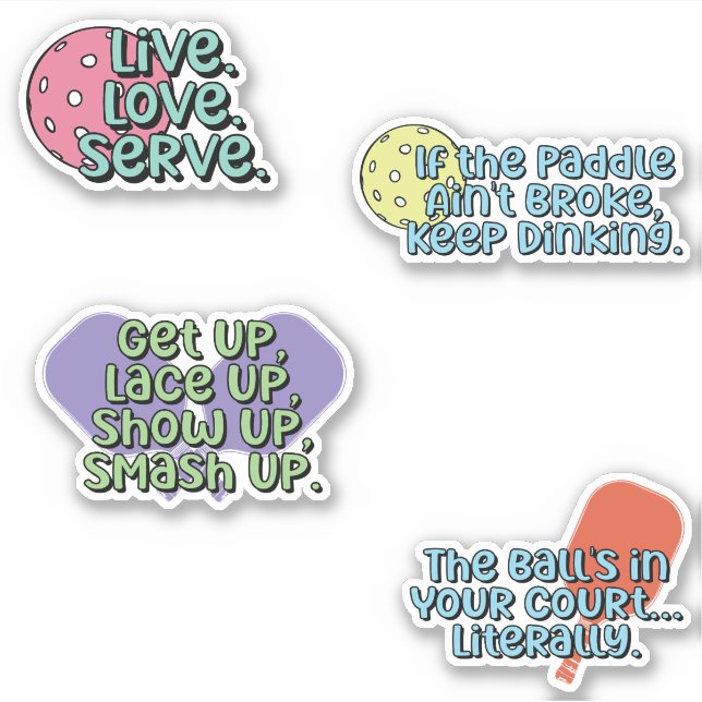 Sticker multicolore Lecteur de Pickleball (Devant)