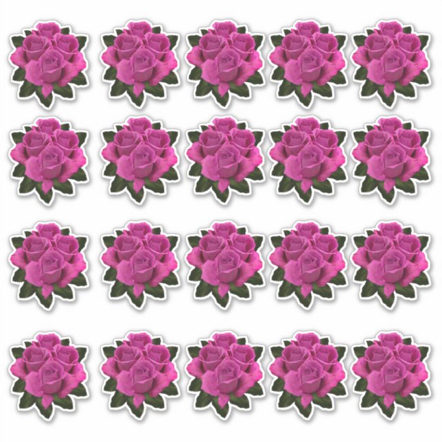 Sticker multiple Bouquet rose (Devant)