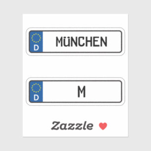 Sticker Munchen kennzeichen, Plaque allemande d'immatricul